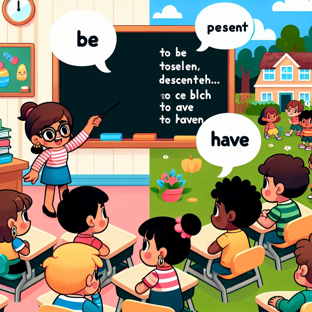 Basic Grammar: Present Tense (am/is/are, have/has) — Englisch