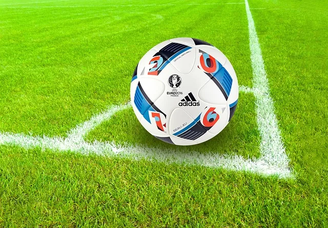 football, ball, sport, grass, field, soccer field, football field, nature, soccer, soccer ball, ball sport, ball game, play, playing field, corner, eckpunkt, adidas