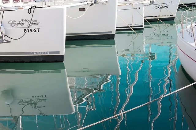 kroatien, split, natur, meer, yachten, reflexionen, boot